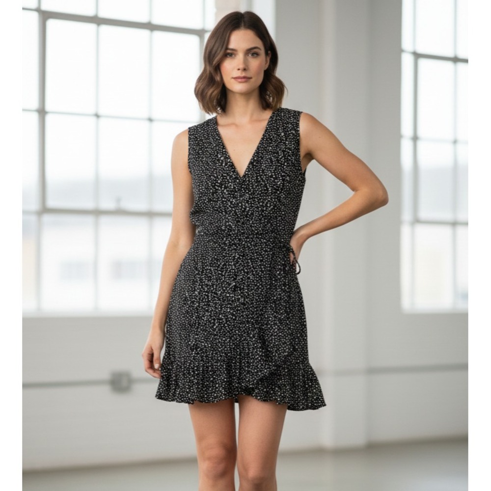 All Saints Women's Size Small Krystal Splash Dot Print Wrap Dress Casual‎ Wear